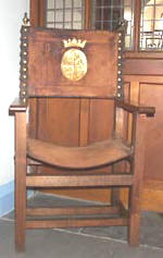 chair with leather seat after conservation